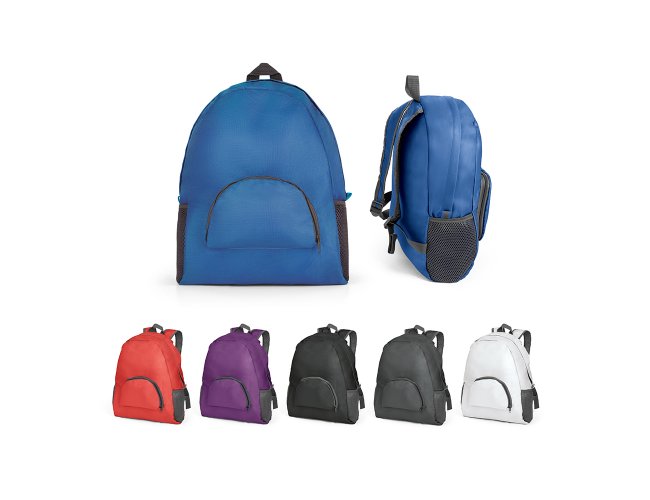 Mochila dobrvel. 210D ripstop. Com bolso frontal. Dois bolsos laterais