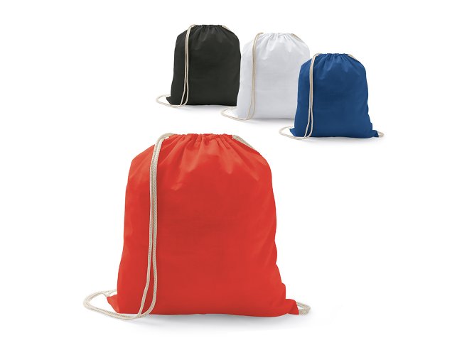 Sacola tipo mochila. 100% algodo: 100 g/m.     370 x 410 mm