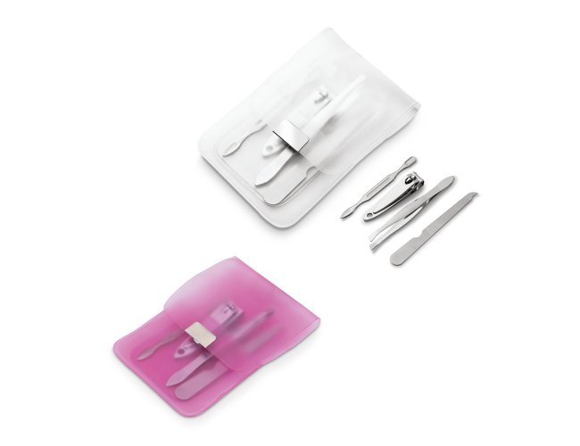 Kit de manicure de 4 peas para manicure em bolsa de PVC