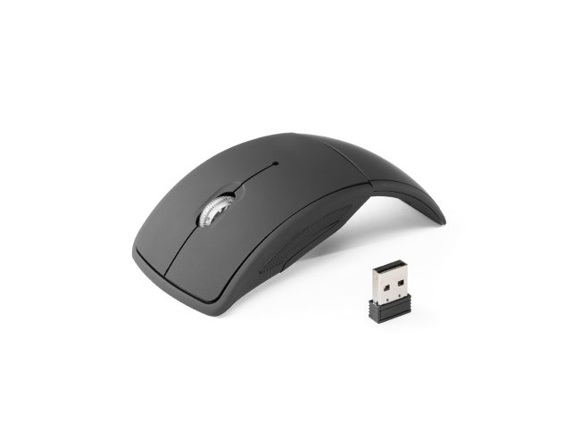 Mouse wireless dobrvel 2.4G. ABS. Acabamento emborrachado. Incluso 2 p