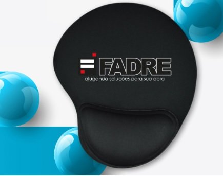 Mouse pad ergonmico com apoio em espuma. 200x230mm.